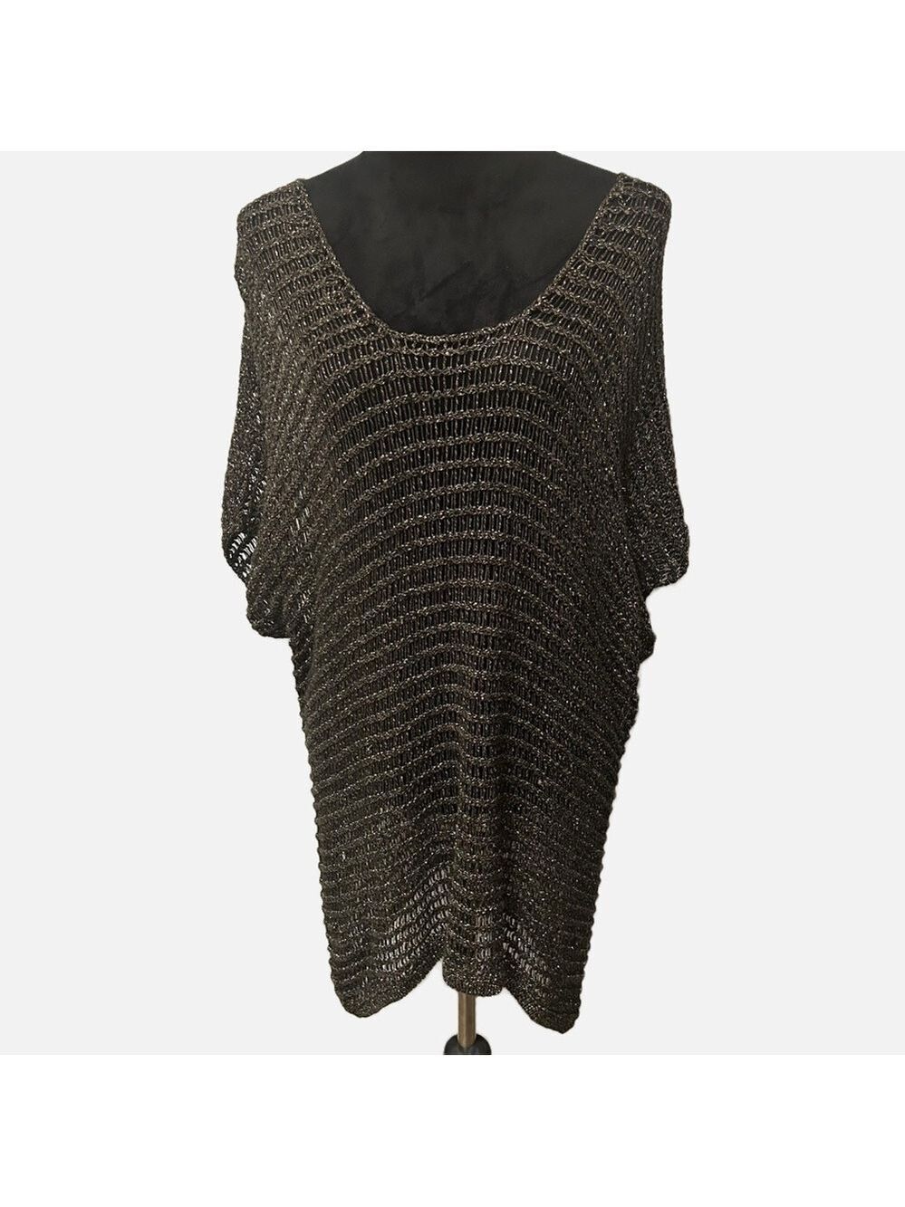 Eileen Fisher Women Linen Blend Cardigan Sweater Size L Brown Beachy Granny Core